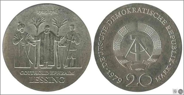 Germany/DDR 20 Mark 1978/Johann Gottfried Herder Jaeger/20,90 Gr. Silver
