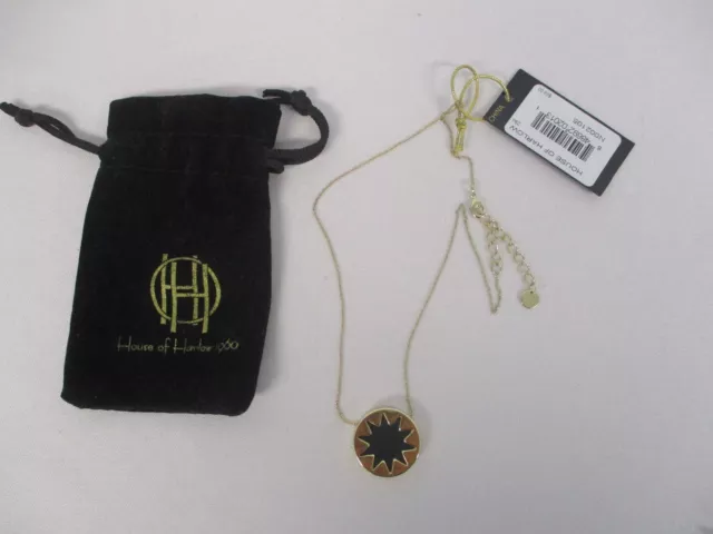 NEW HOUSE OF HARLOW 1960 GOLDTONE CHAIN NECKLACE w STARBURST PENDANT NWT!