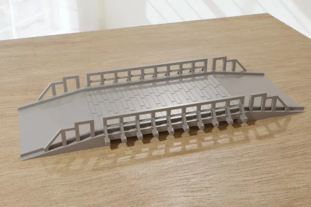 Liso Puente de Madera - Tablero de Mesa Wargaming WW2 Terreno Miniatura