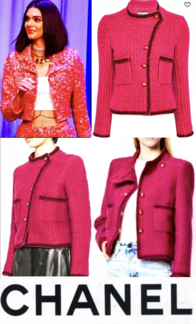 Chanel Vintage 2001 Pink Barbie Tweed Top Jacket 34 36 38 2 4 6 Coat 01a Vtg S M