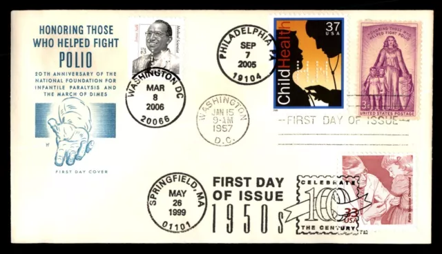MayfairStamps US FDC 1957 Washington DC Nakano Perfin Fight Polio Farnam First D