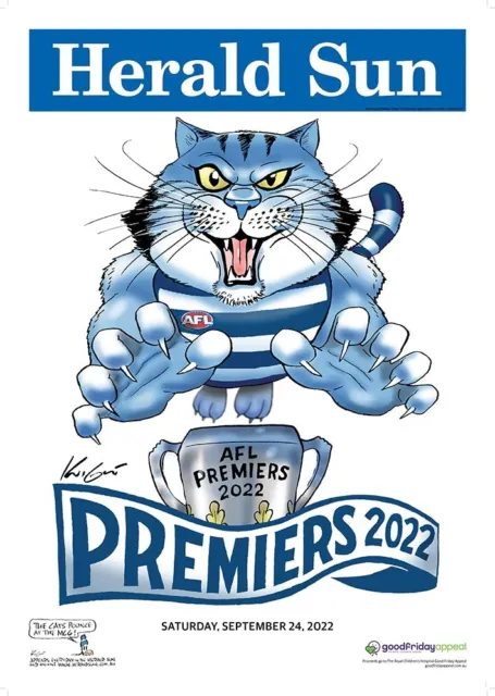 2022 Mark Knight Premiership Poster Unframed Geelong Cats Afl Grand Final