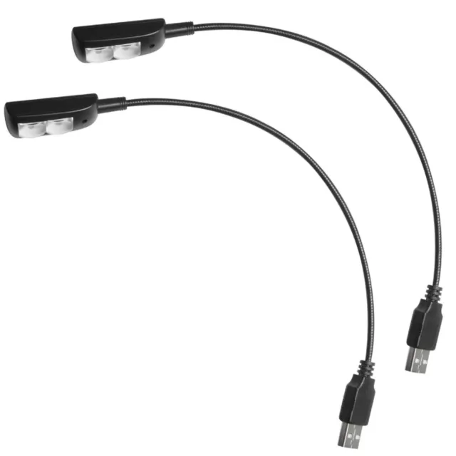 2 Stück USB LED Notebook Schwanenhalslampe Leselampe Leuchte Flexilight Lampe