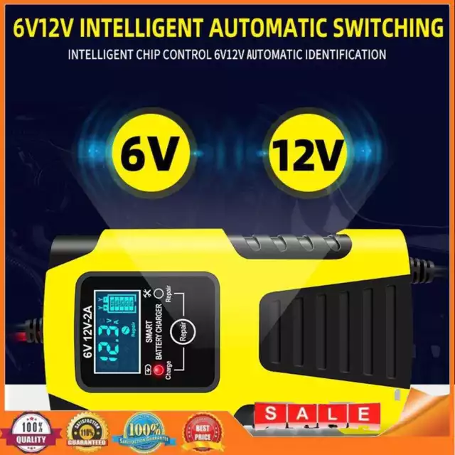 6V 12V 2A Smart Charging 3 Stages Digital Battery Repair Chargers for Motorcycle