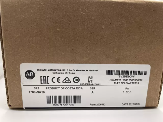 Factory Sealed for AB 1783-NATR SER A Configurable NAT Router Module 1783NATR