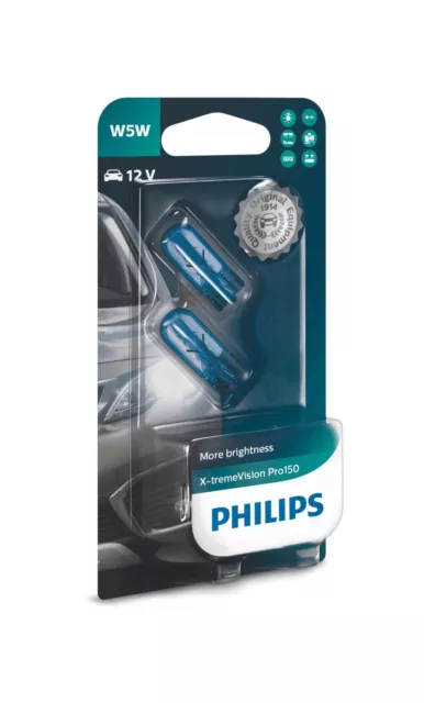 Philips Glassockelbirne X-tremeVision Pro150 12V W5W 5W 2Stk.