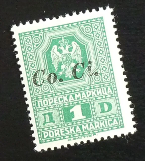 Slovenia c1942 Italy WWII Yugoslavia CO.CI Ovp. Revenue Stamp 1 D US 5
