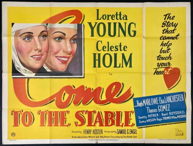 Come to the Stable Original Quad Movie Cinema Poster Loretta Young Celeste Holm
