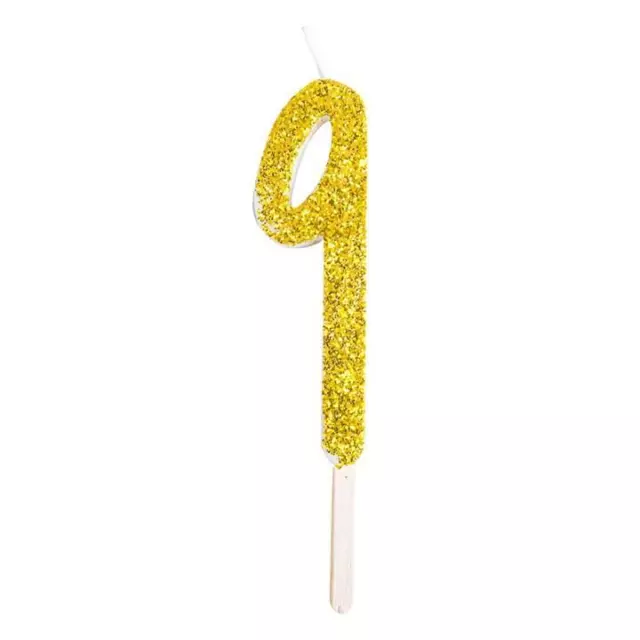 Birthday Cake Candles PME Gold Glitter Number Numeral 9 Party Celebration Topper