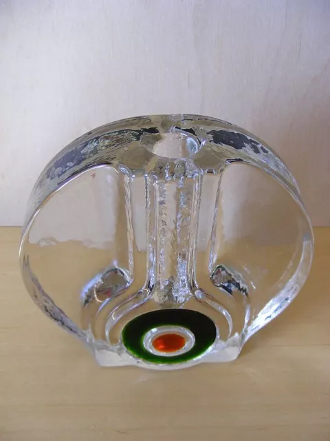 OP ART Solifleur Blockvase 70er rare Walther Target Glas Vase geometrisch 70s