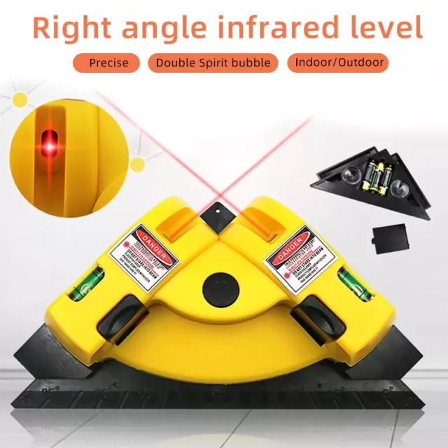 NEW Right Angle 90 Degree Vertical Horizontal Laser Line Projection Square Level