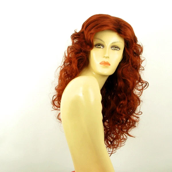 Perruque Longue Synthétique Roux Cuivré Intense - Modèle ANGIE 350 - Bonnet Moyen Bouclé