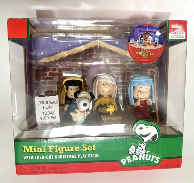 PEANUTS CHRISTMAS NATIVITY Pageant Mini Figure Set FoldOut Play Stage
