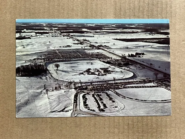 Postcard Traverse City MI Michigan Snowmobile Track Aerial View Vintage Racing