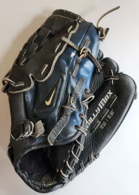 Nike Rally Max 1250 12.50" Right Handed Throw Baseball Glove Blue Pre-owned
