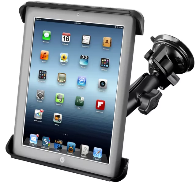 RAM Suction Cup Mount with Tab-Tite Cradle for Large Tablet - Fits iPad and More