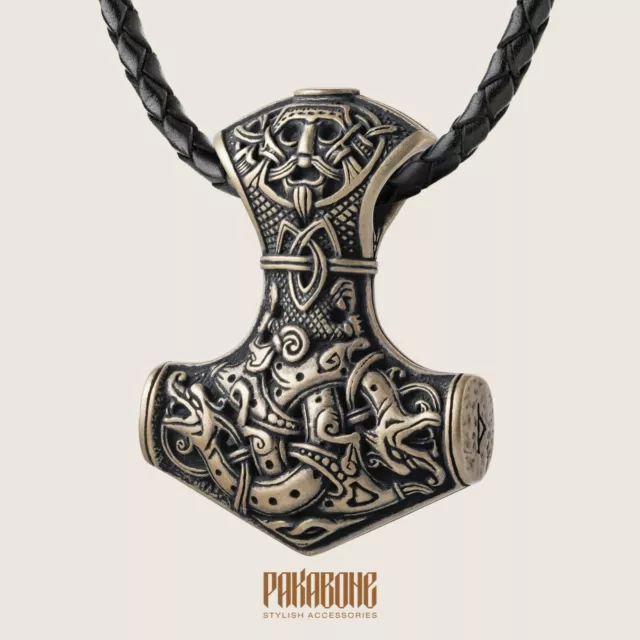 Mjolnir Necklace Thor's Hammer Pendant Viking Jewelry Men Women Norse Jewellery