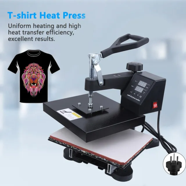 High Pressure Dual Display Digital Manual T-Shirt Heat Press Machine AU Plug New
