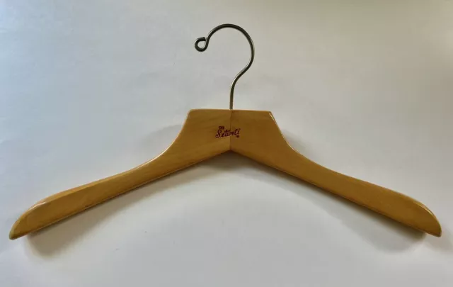 The Setwell Vintage wooden hanger MADE IN USA 16 3/4"