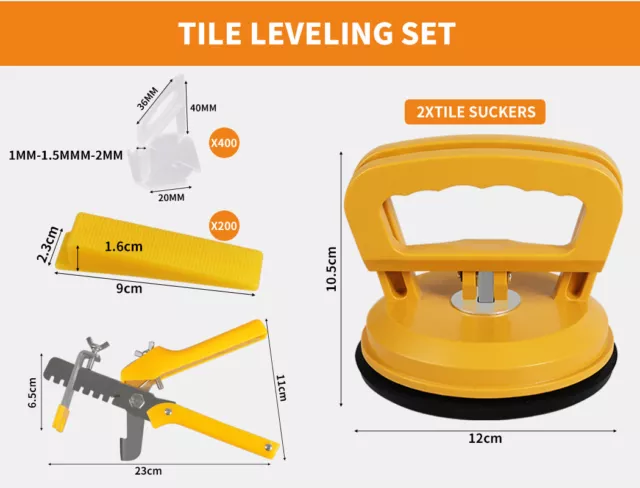 Tile Leveling System 400-2000x Clips Levelling Spacer Tiling Tool Floor Wall 3