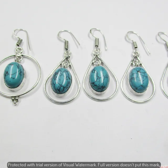 Turquoise 15 Pair Wholesale Lot 925 Sterling Silver Earring NLE-863