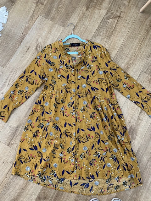 COTTON VISCOSE BLEND Lightweight Dress by Gracila Size L 4.99