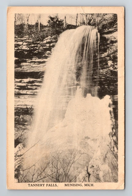 Munising MI- Michigan, Tannery Falls, Scenic, Vintage Postcard