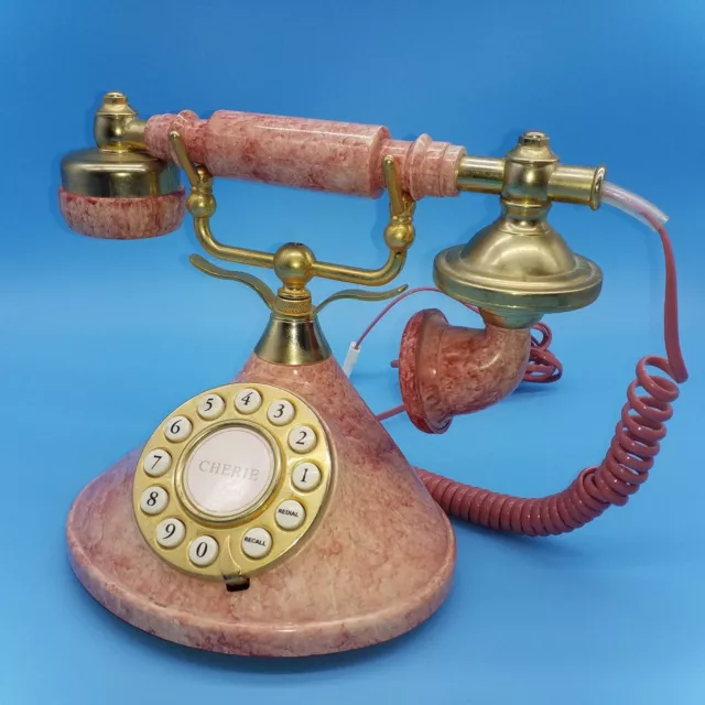 Vintage Rare Rotary Style Mybelle Model 383 Cherie -Telephone - Pink  / Gold