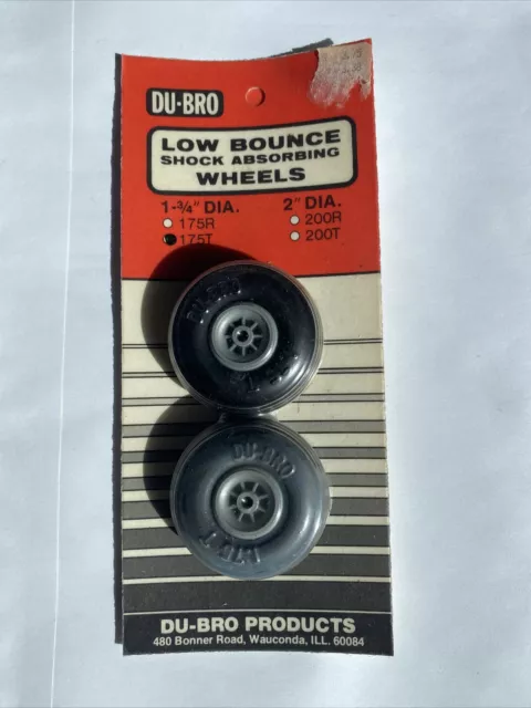 Du-Bro 1-3/4" Low Bounce Treaded Wheels ( Package Of 2 )( Cat. # 175T )