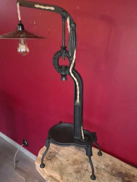 Lampe Industrielle Steampunk - Petite Lampe Extincteur En Métal Vert - Fait Main France