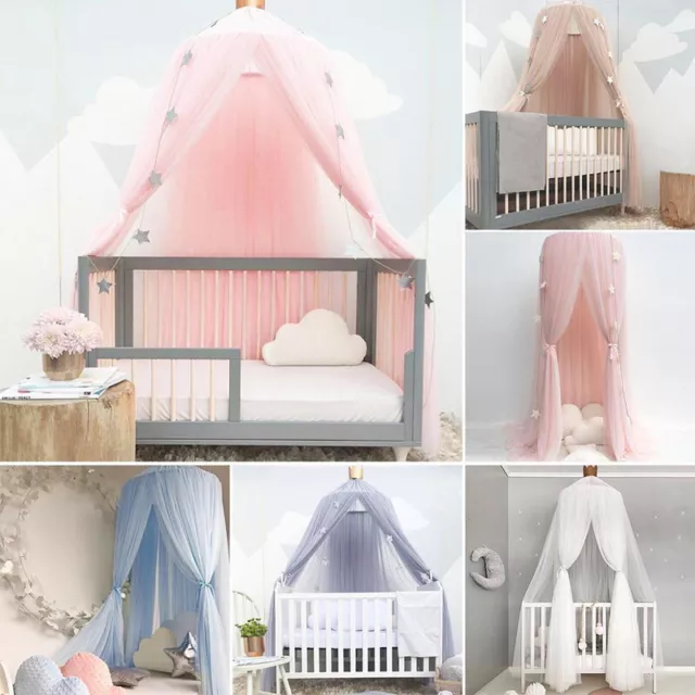 Kids Baby Bed Canopy Bedcover Mosquito Net Princess Curtain Bedding Dome Tent UK