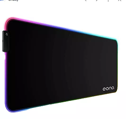 Eono RGB Large Gaming Mouse Mat, 800 x 300 x 3mm Extended Large Size Mouse Pad,