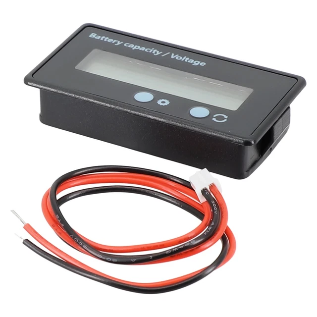 Testeur De Batterie LED 12V/24V/36V/48V/72V - Indicateur De Charge Numérique Avec Alarme - Pour Voiture, Camping-car, Chariot, Moto