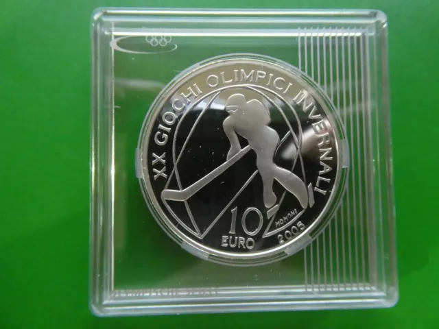 Italien, 10 Euro, 2005, Olympiade - Eishockey, Silber, PP
