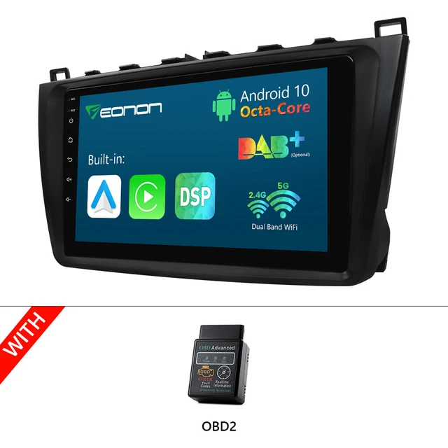 OBD+9" Touch Screen Android 10 Car Stereo CarPlay GPS WiFi for Mazda 6 2009-2012