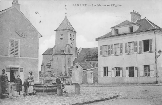 Cpa 95 Baillet La Mairie Et Church