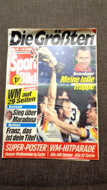 Sport Bild vom 11.Juli 1990 + WM Finale Deutschland-Italien + 29 Seiten WM 1990