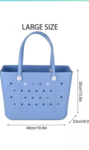 X Large Oversized Rubber Beach Bag, Washable Tote Bag Durable Bogg Bag Dupe