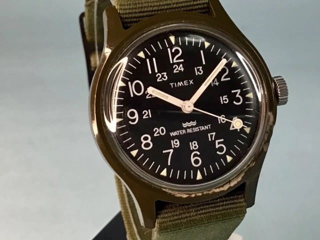 Timex Marlin Orologio Meccanico A Carica Manuale Uomo, Cassa 34 Mm Acciaio, Quadrante Marrone, Cinturino In Pelle, Impermeabile 20 Bar, Ref. TW2W93300