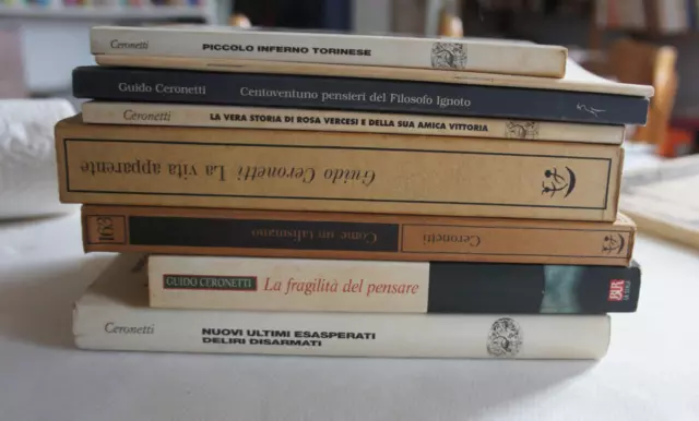 Lot de 8 livres en italien - Guido CERONETTI. Plusieurs dédicaces.