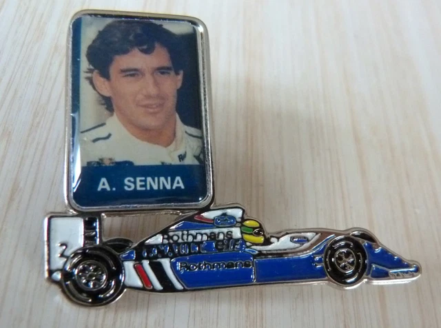 RARE PIN'S F1 FORMULA ONE PILOTE AYRTON SENNA WILLIAMS RENAULT ROTHMANS