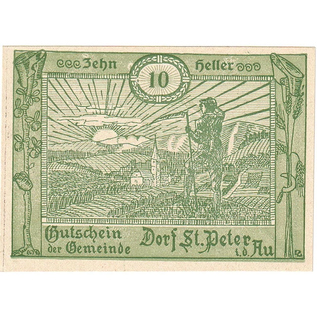 [#287986] Austria, Dorf St Peter, 10 Heller, Texte 1920-12-30, UNC, Mehl:FS 923,