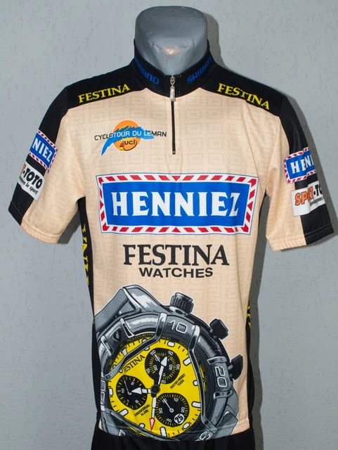 Vintage Uci Tour du Leman Henniez Festina Cycling Team jersey shirt- XXXL