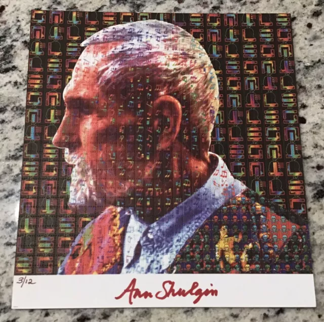 BLOTTER ART ORIGINAL McCLOUD TIMOTHY LEARY PROFILE SIGNED BY ANN  SHULGIN 3/12