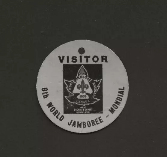 1955 - World Scout Jamboree - Visitor Tag Badge - GREY - Canada