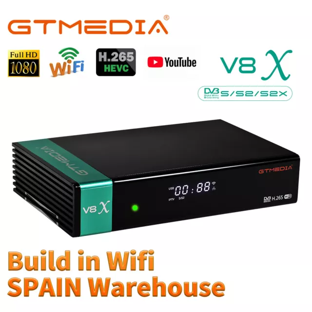 GTMEDIA V8X DVB-S/S2/S2X Receptor de Satélite HD PVR WIFI H.265 (Nuevo V8 Nova)