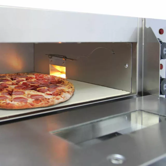 Electric Commercial Pizza Oven Double Deck Black Stone Base Baking Fire UK 2