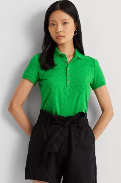 Lauren Ralph Lauren Women's Logo Jacquard Polo Shirt. Sz M .$115 Value