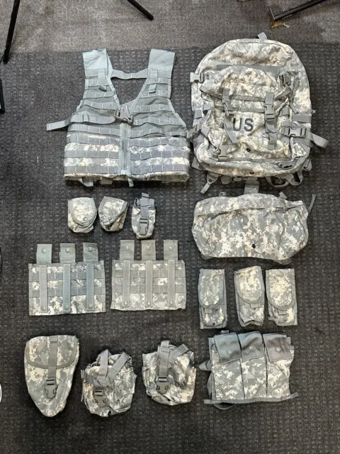 US Army Rifleman Kit! 15 Pieces Minimum! Assault Pack, Vest, Waist Pack & More!