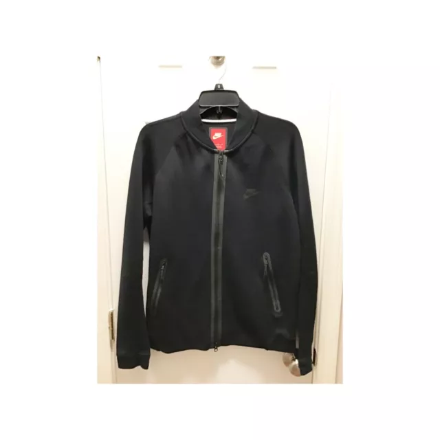 Nike Black Varsity Jacket Bomber Zip Up Size Medium Mens Sweatshirt